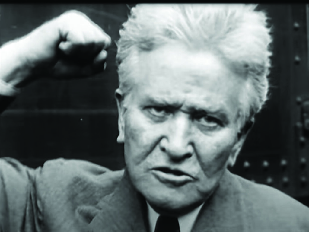 U.S. Senator Robert M. La Follette Sr. gives a campaign speech in 1924 in an early example of the DeForest Phonofilm sound-on-film process.